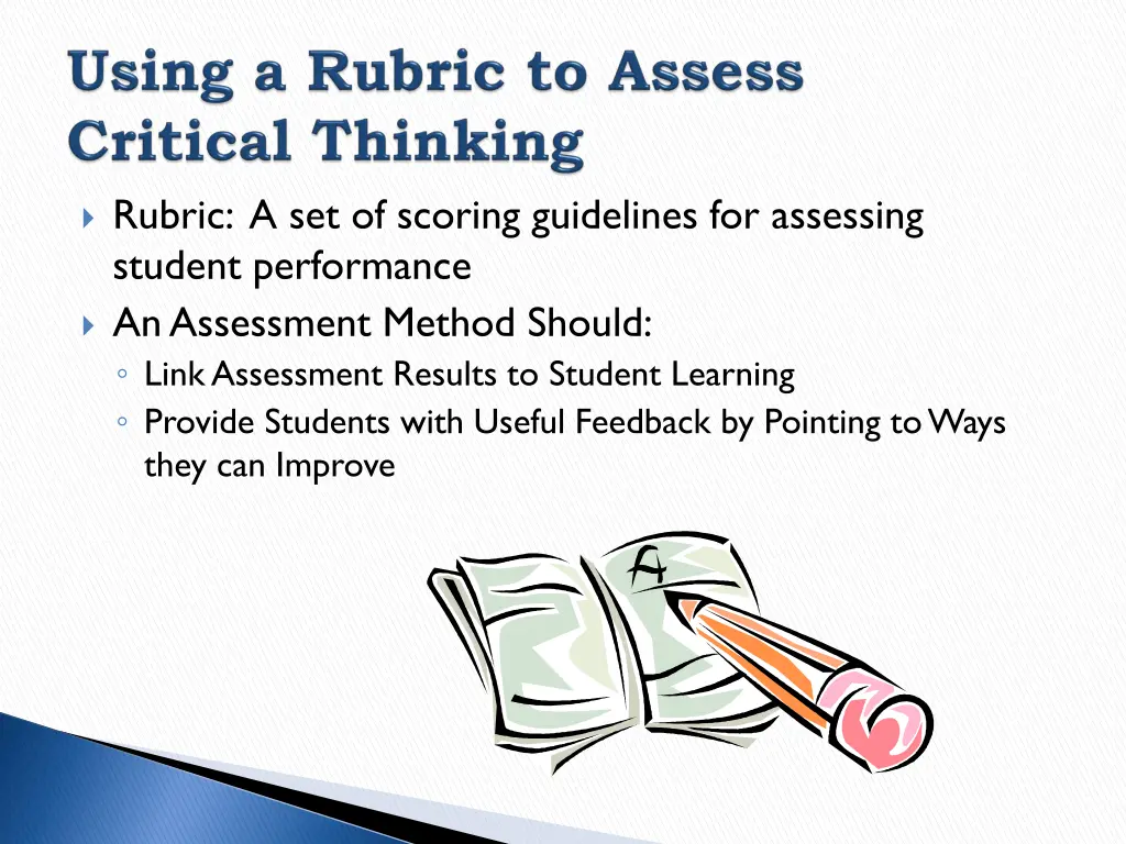 rubric a set of scoring guidelines for assessing