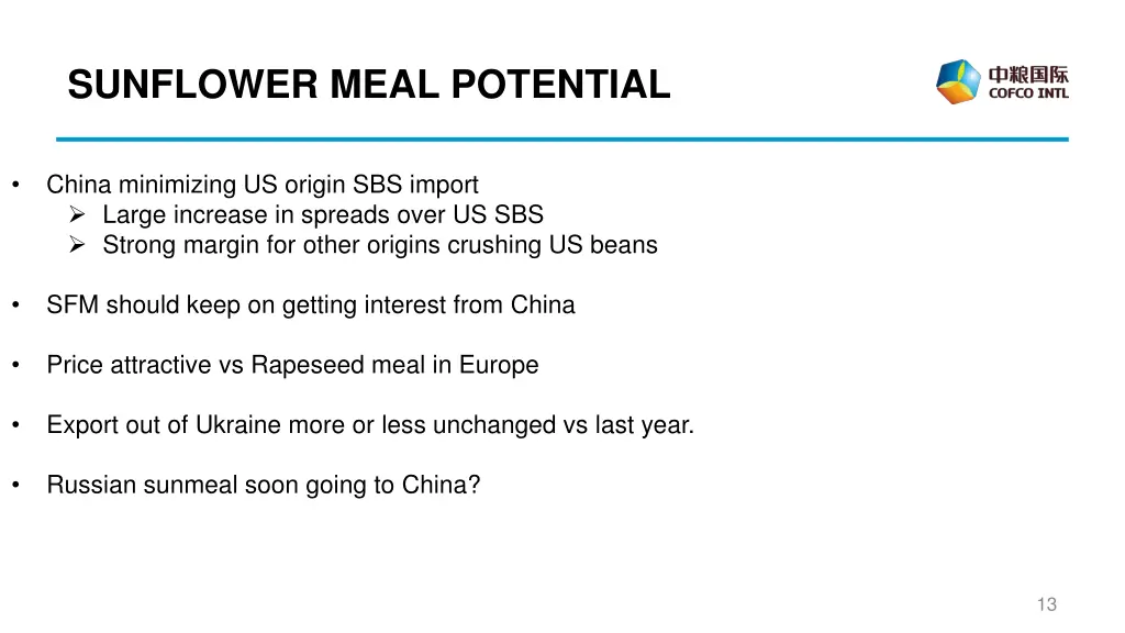 sunflower meal potential