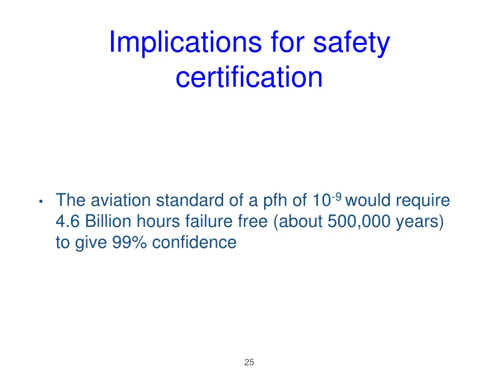 implications for safety certification