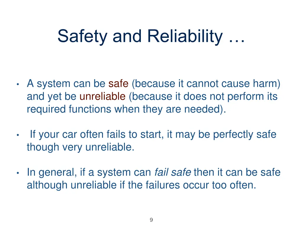 safety and reliability