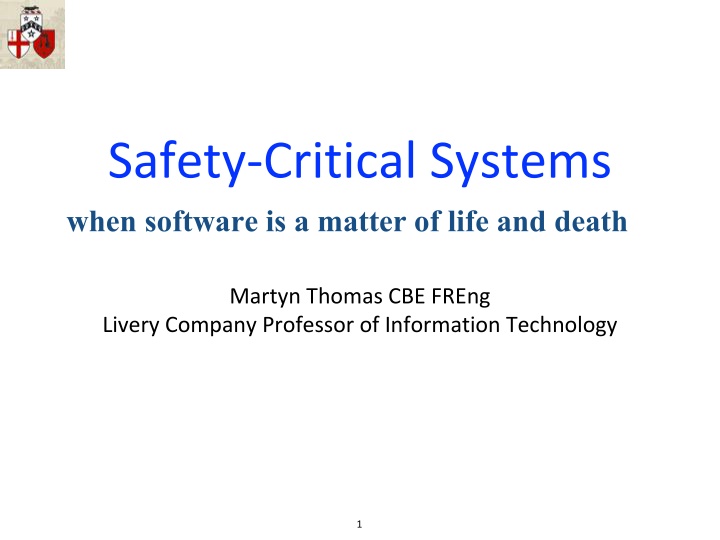 safety critical systems when software is a matter