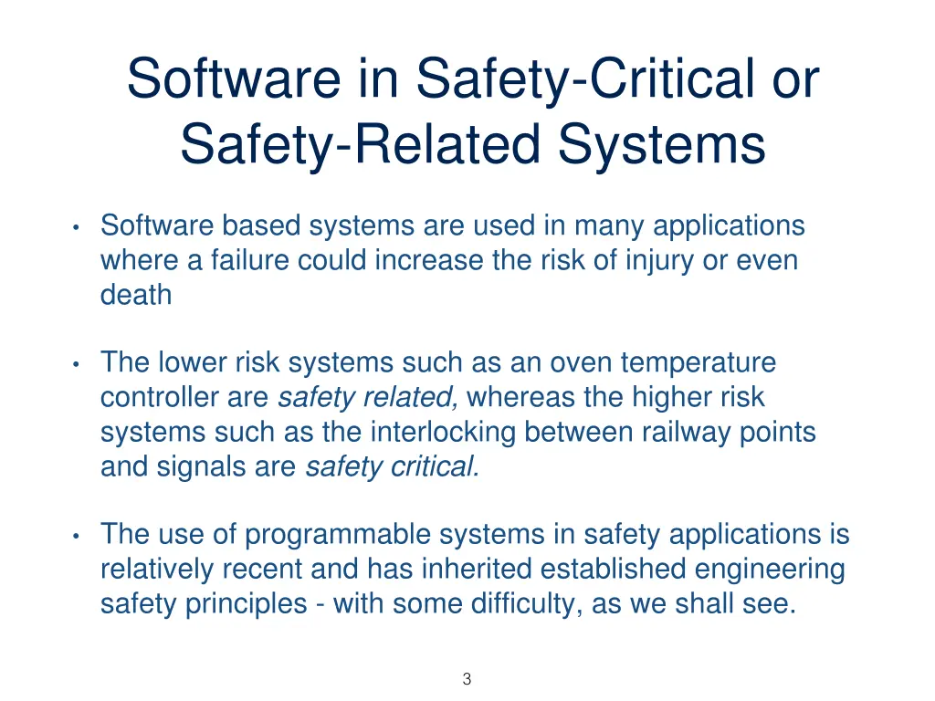 software in safety critical or safety related