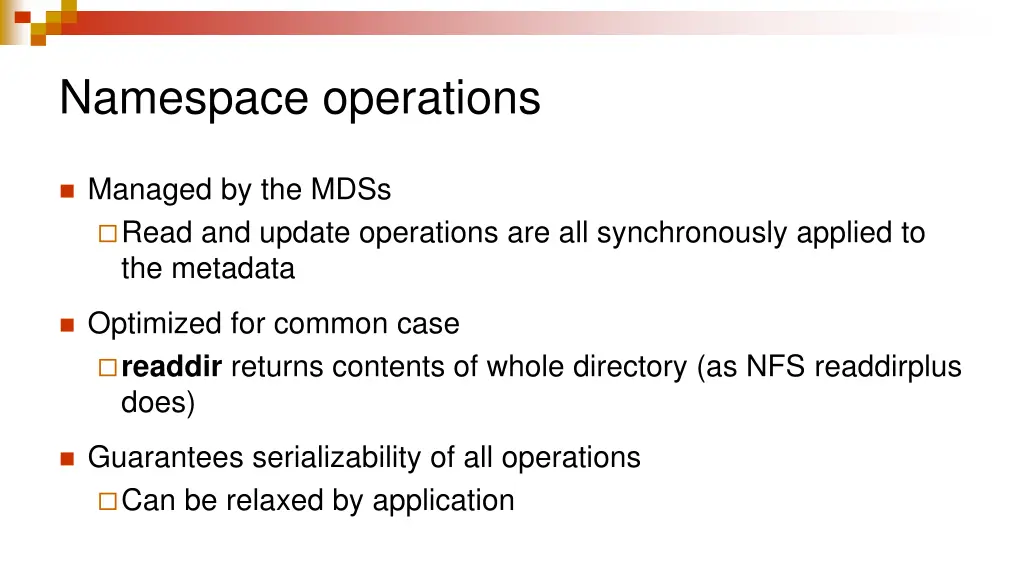 namespace operations