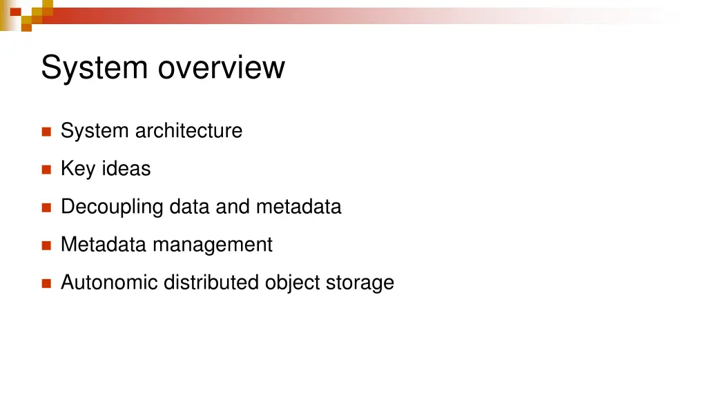 system overview