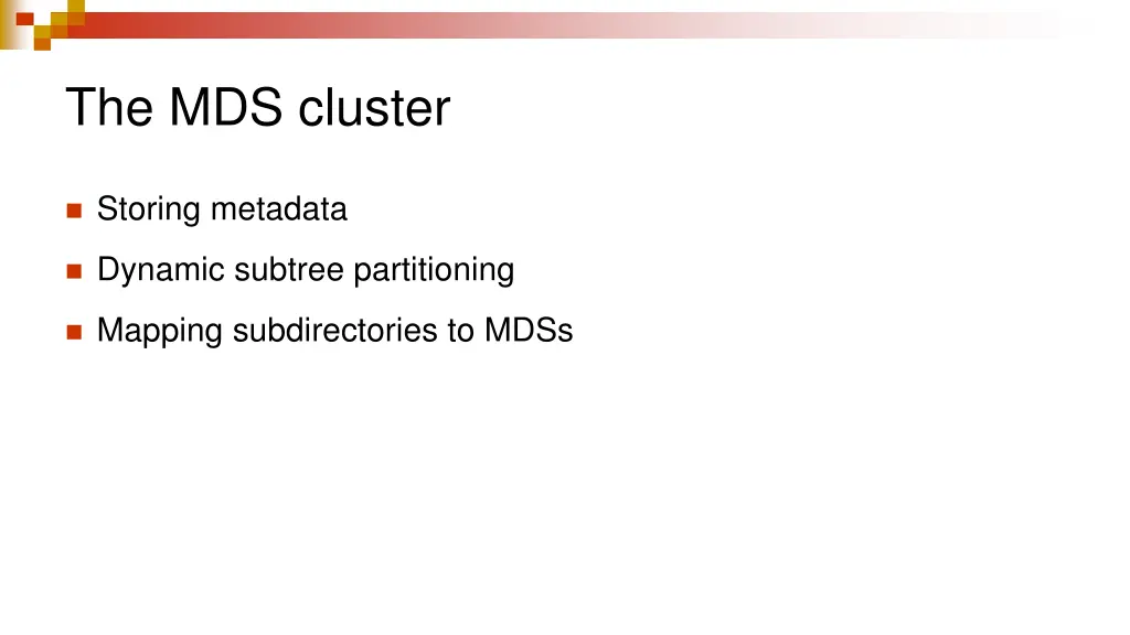 the mds cluster