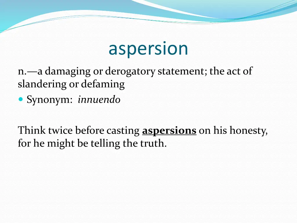 aspersion