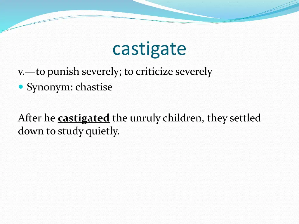 castigate