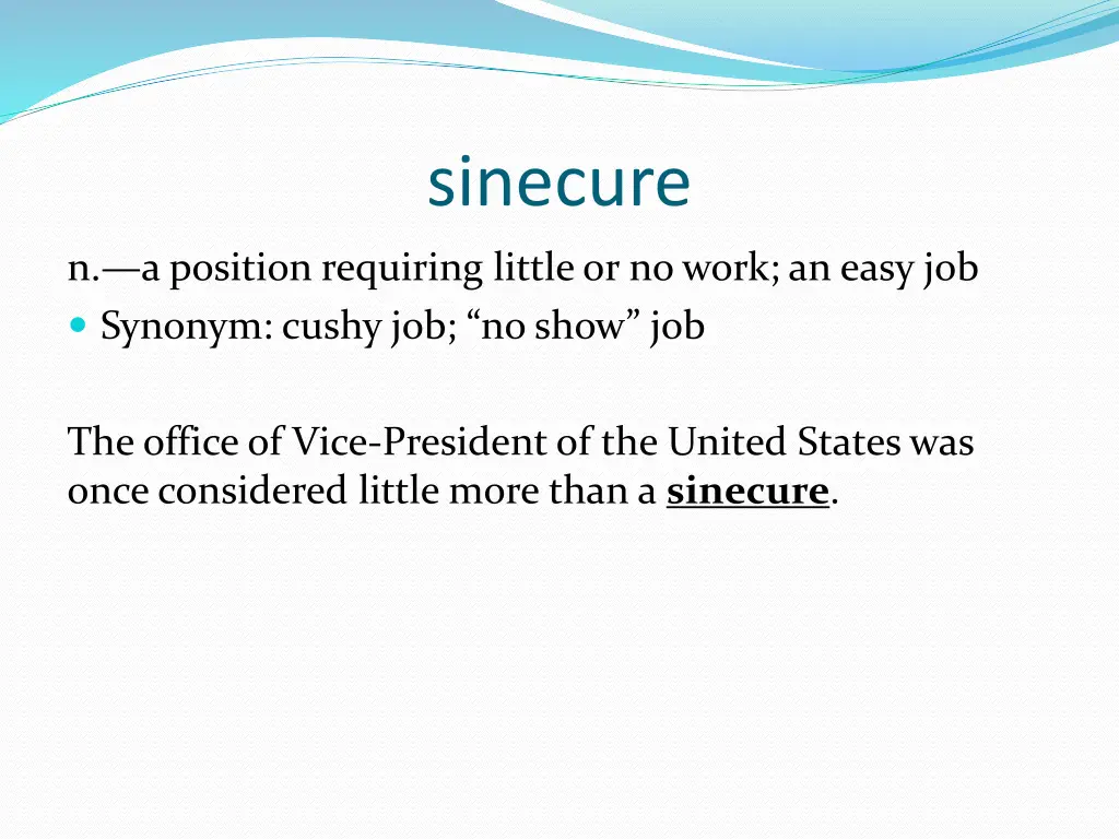 sinecure