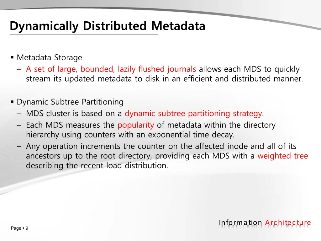 dynamically distributed metadata 1