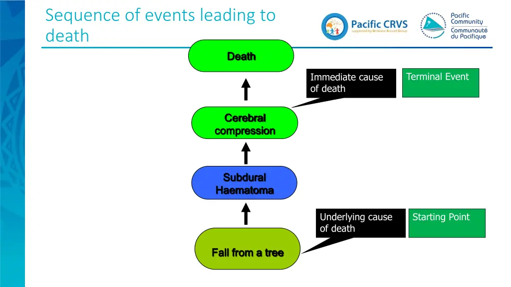 sequence of events leading to death