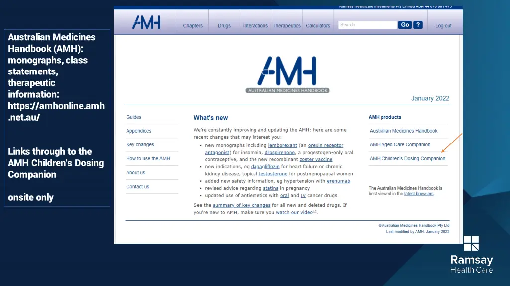 australian medicines handbook amh monographs