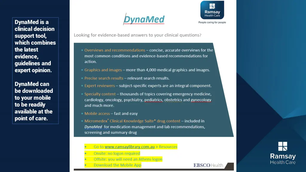 dynamed is a clinical decision support tool which