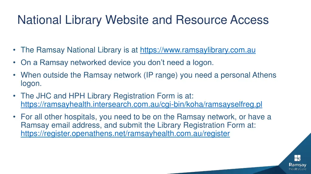 national library website and resource access