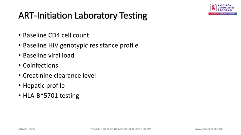 art art initiation laboratory testing initiation