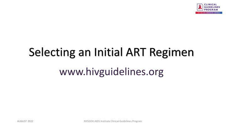 selecting an initial art regimen