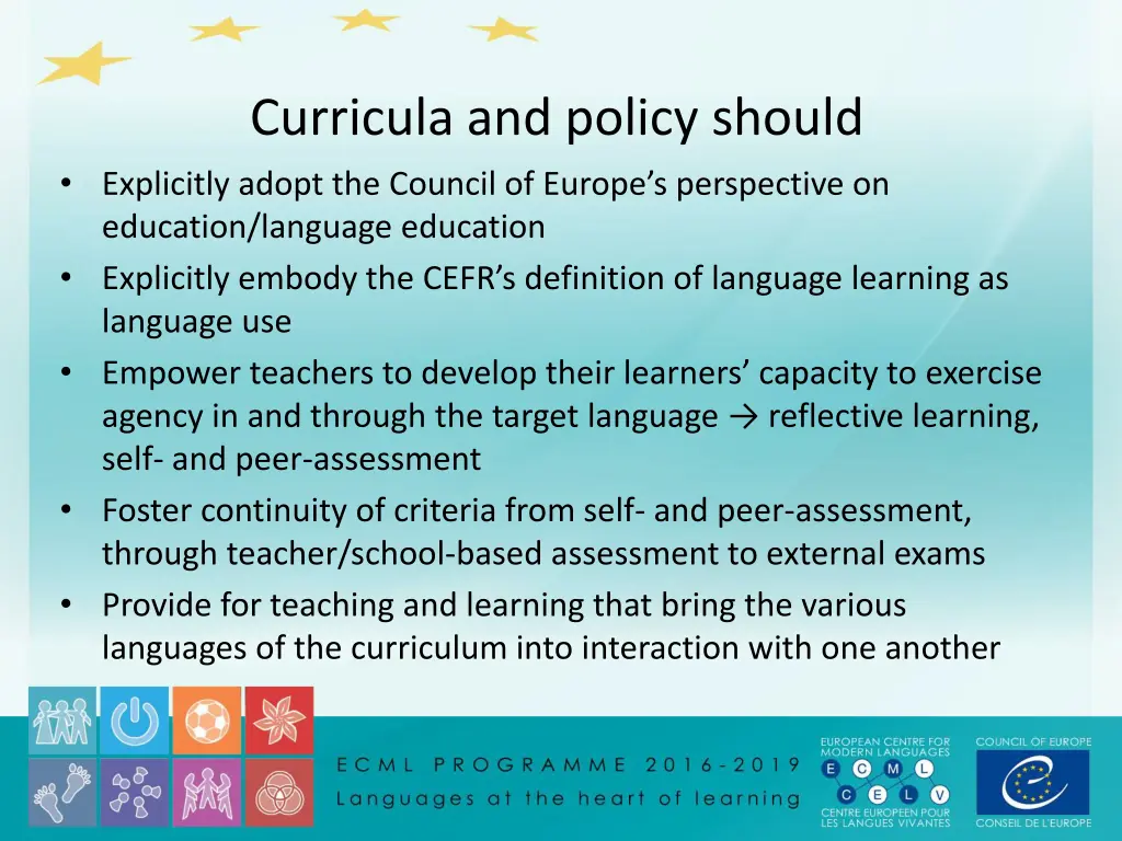 curricula and policy should explicitly adopt