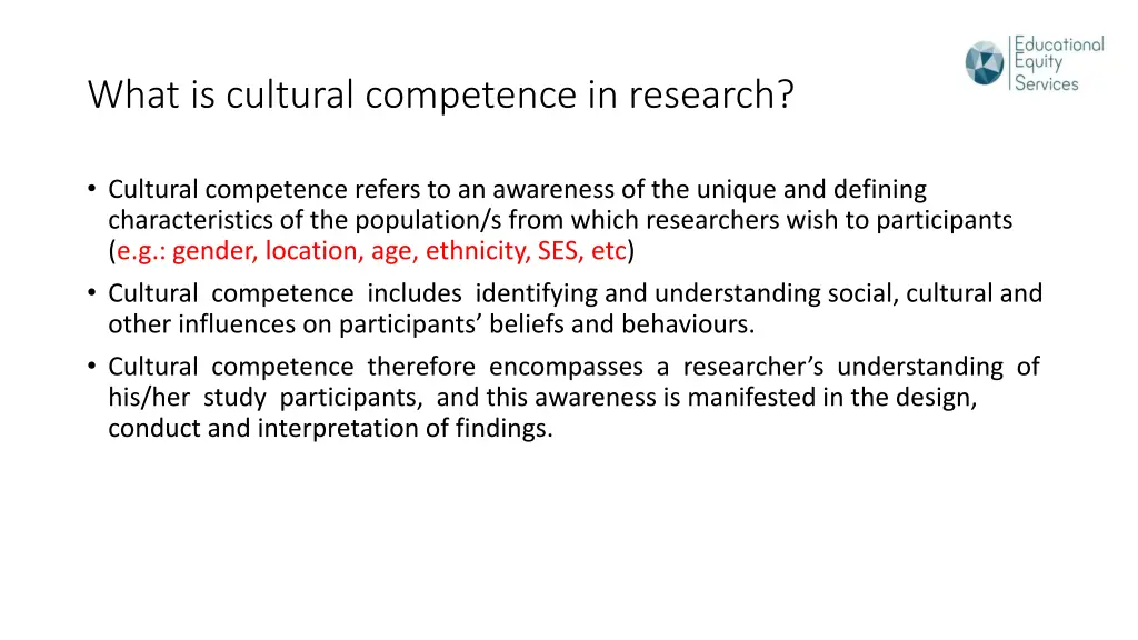 what is cultural competence in research