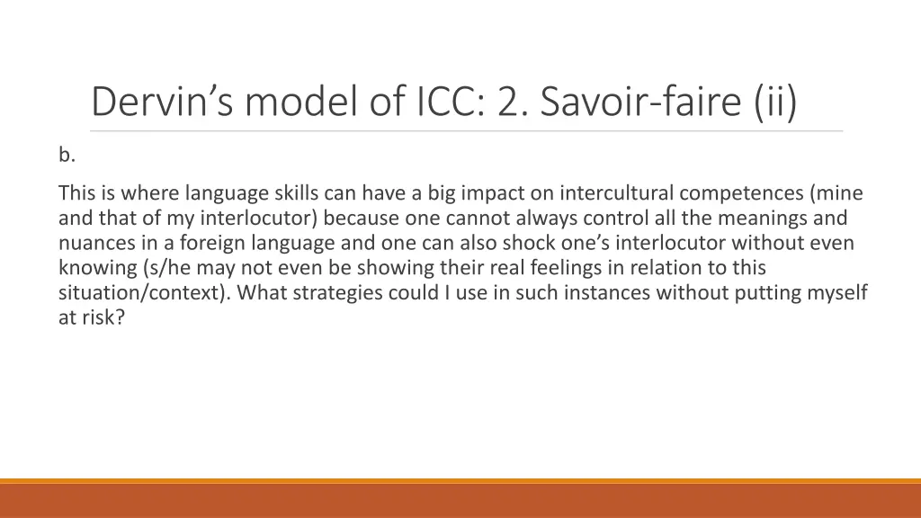 dervin s model of icc 2 savoir faire ii 1