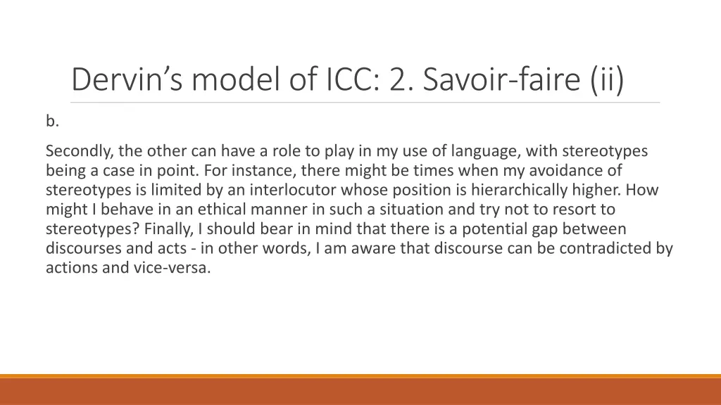 dervin s model of icc 2 savoir faire ii 2