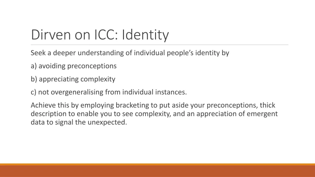 dirven on icc identity