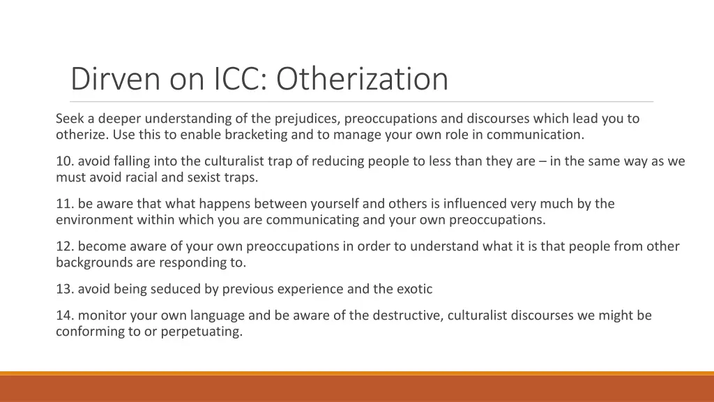 dirven on icc otherization