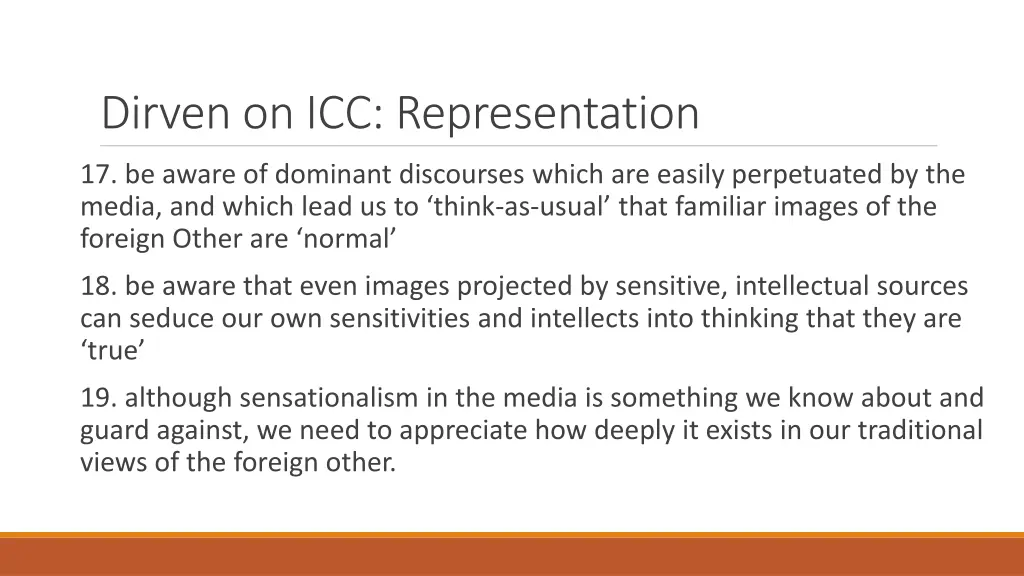 dirven on icc representation 1