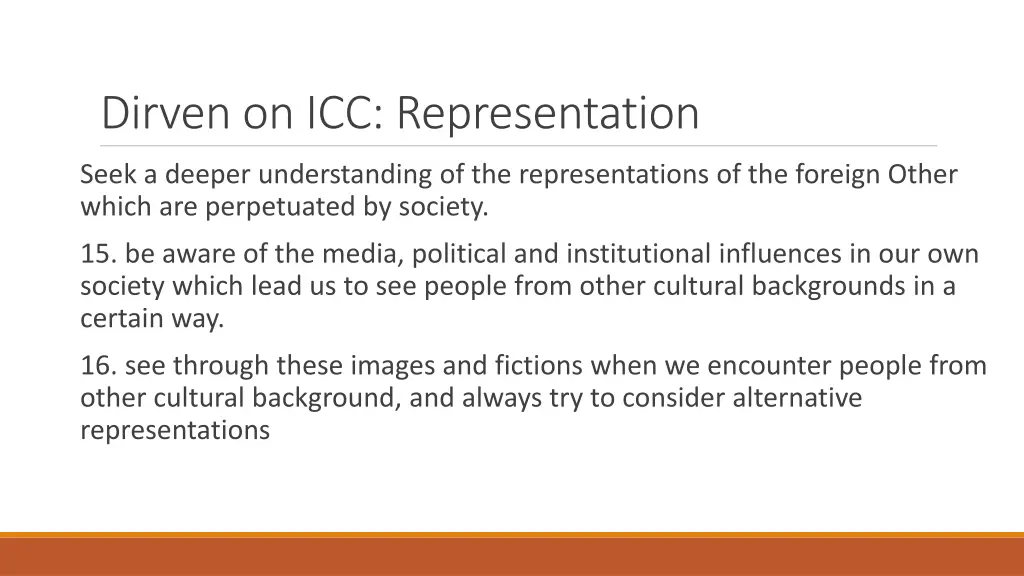 dirven on icc representation