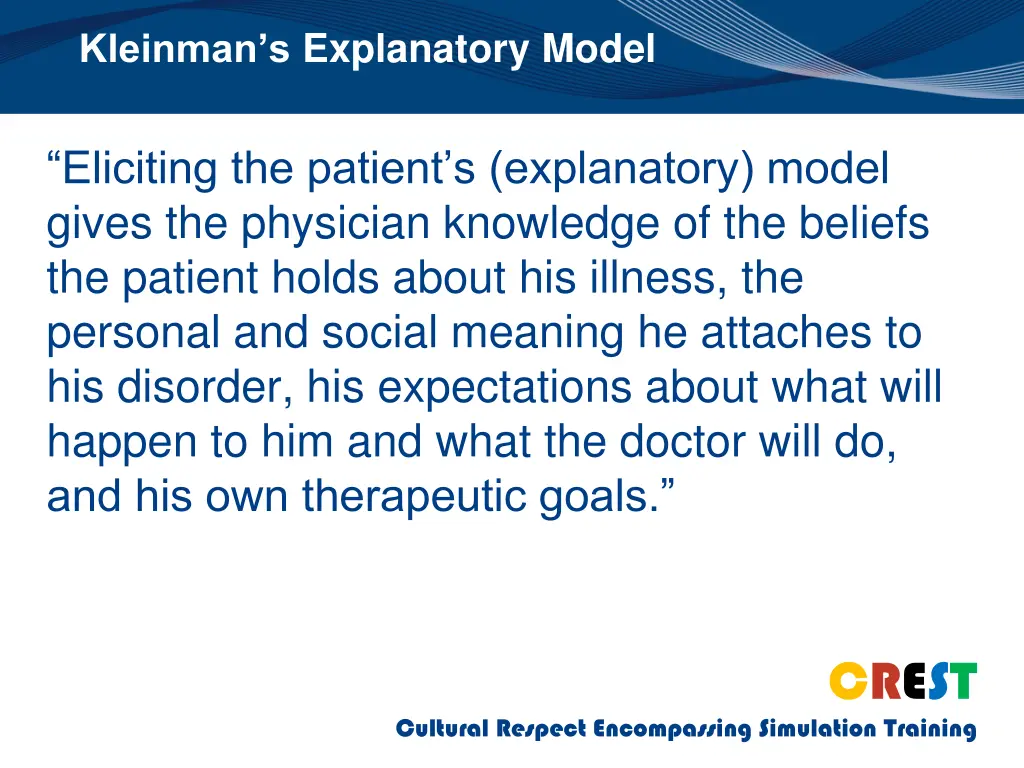 kleinman s explanatory model