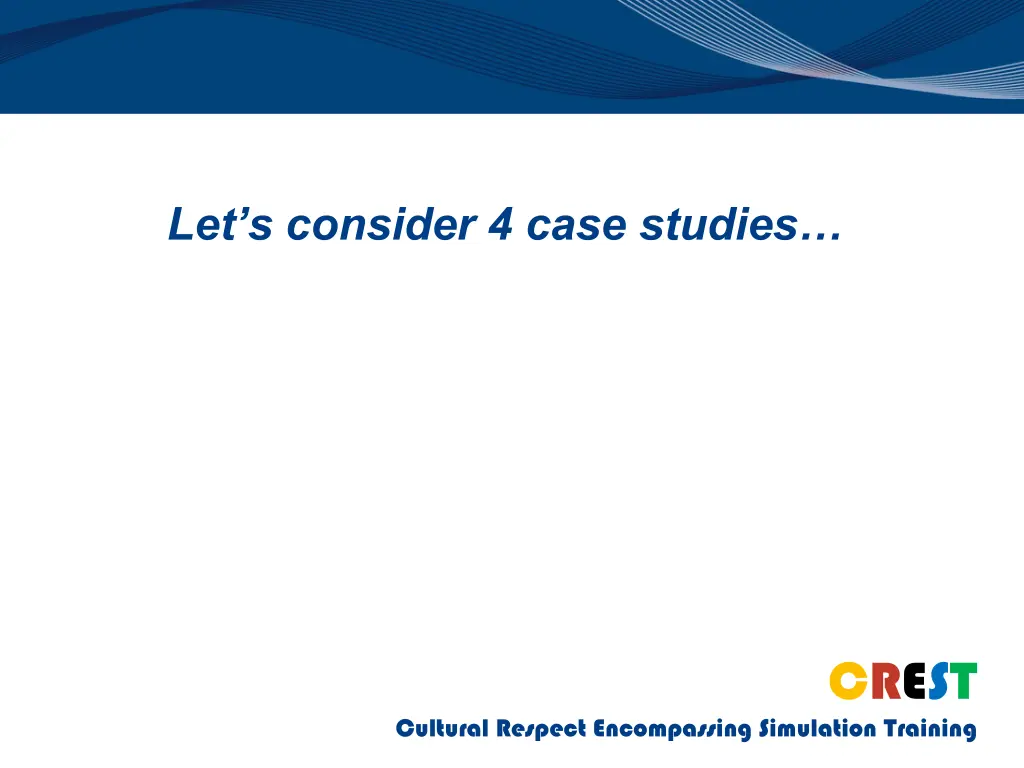 let s consider 4 case studies