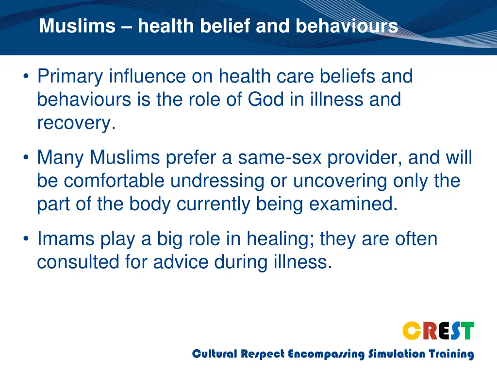 muslims health belief and behaviours