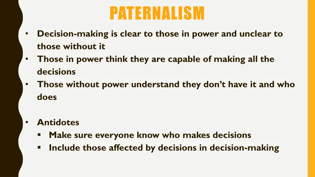 paternalism