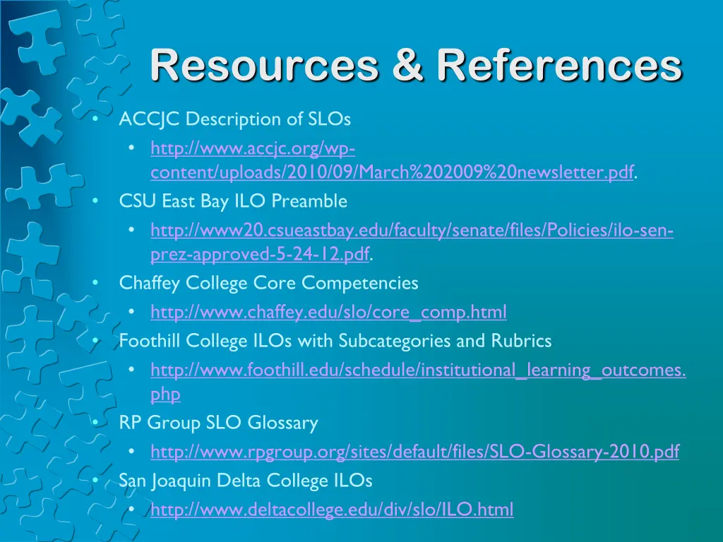 resources references