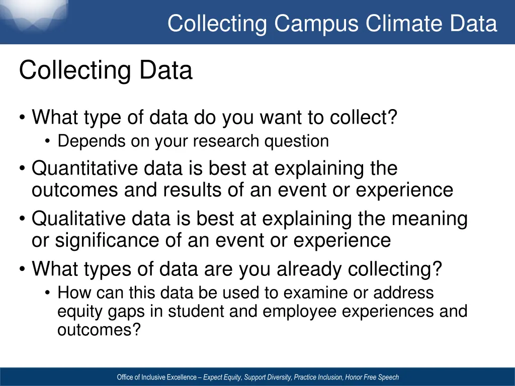 collecting campus climate data