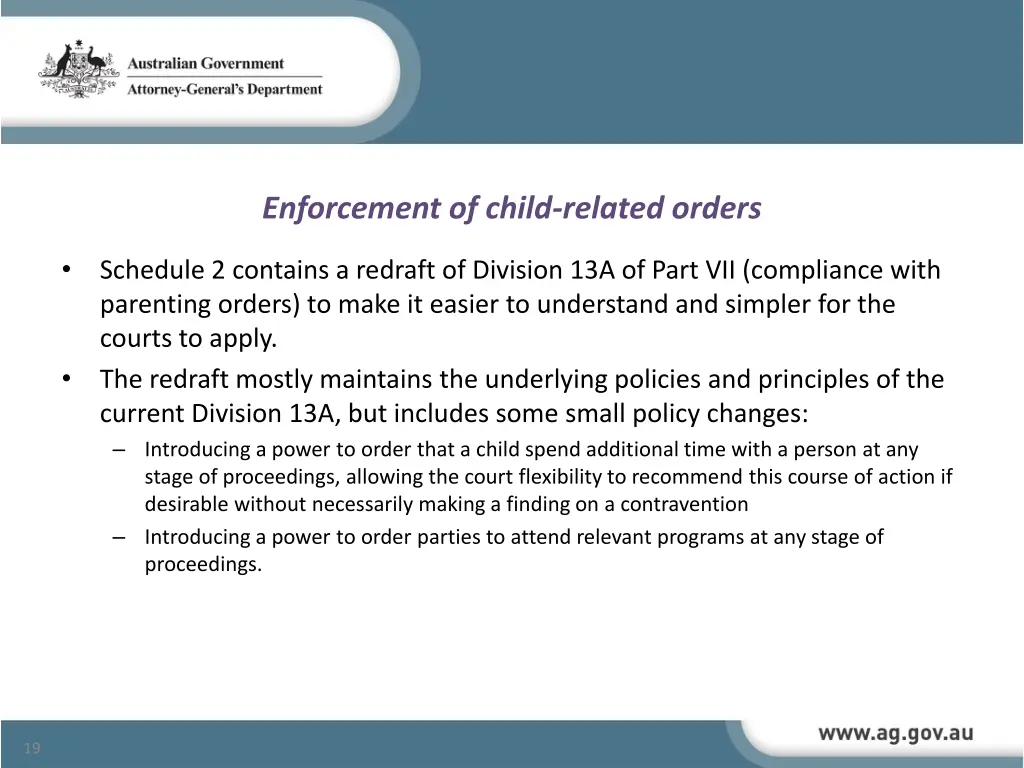 enforcement of child related orders