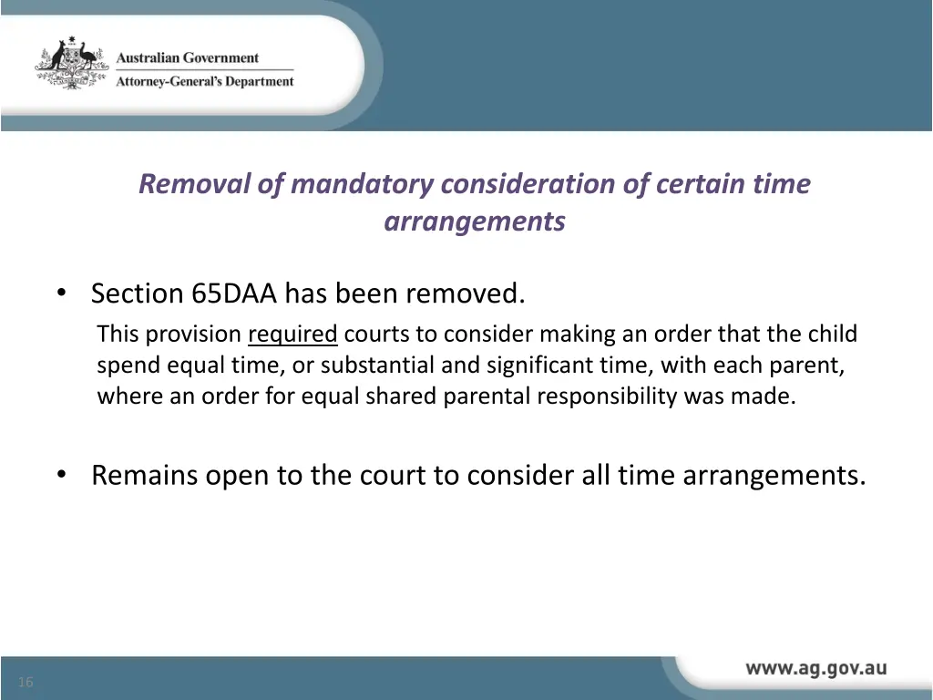 removal of mandatory consideration of certain