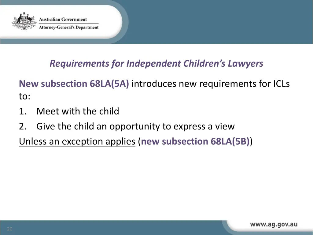 requirements for independent children s lawyers