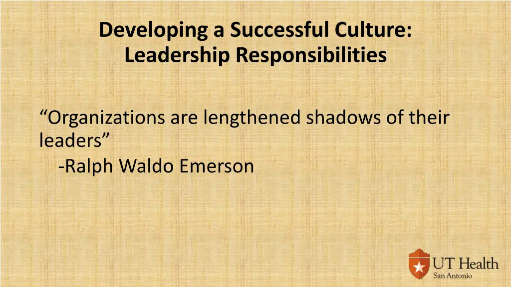 developing a successful culture leadership