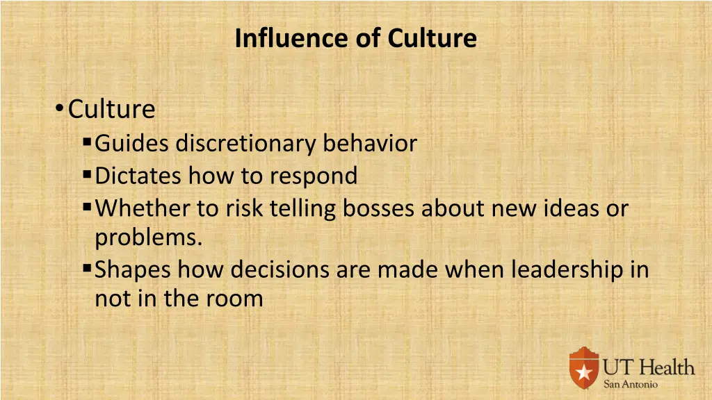 influence of culture