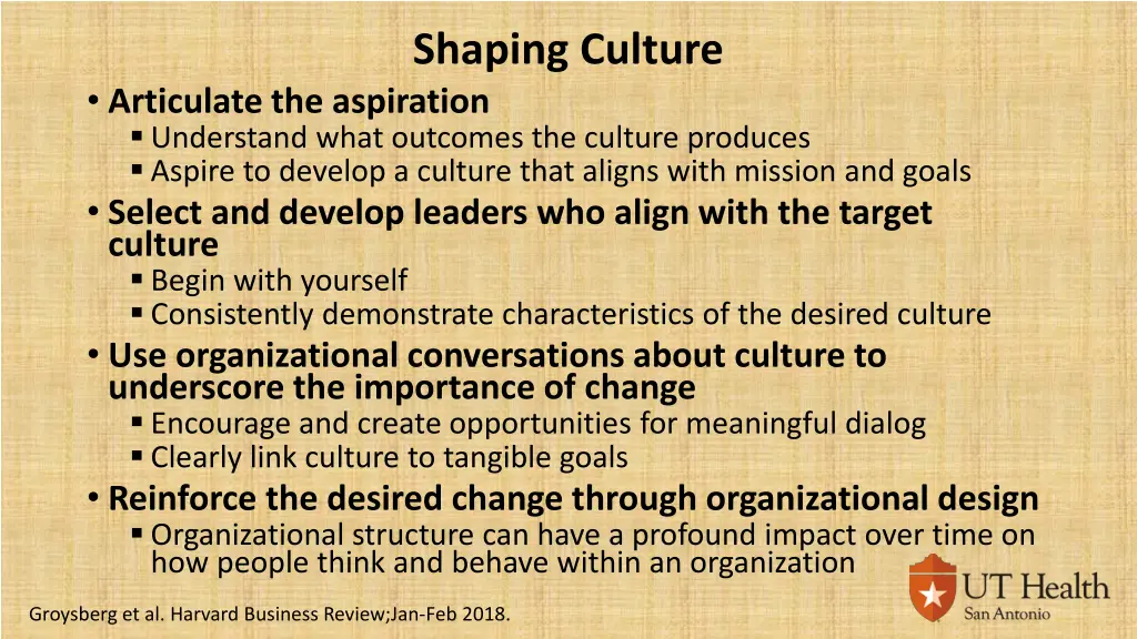 shaping culture