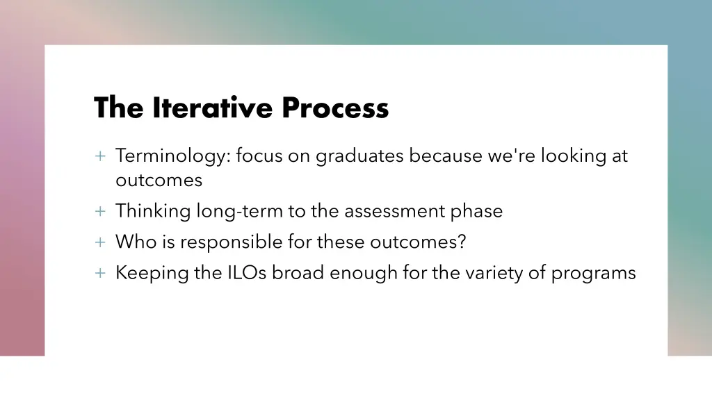 the iterative process