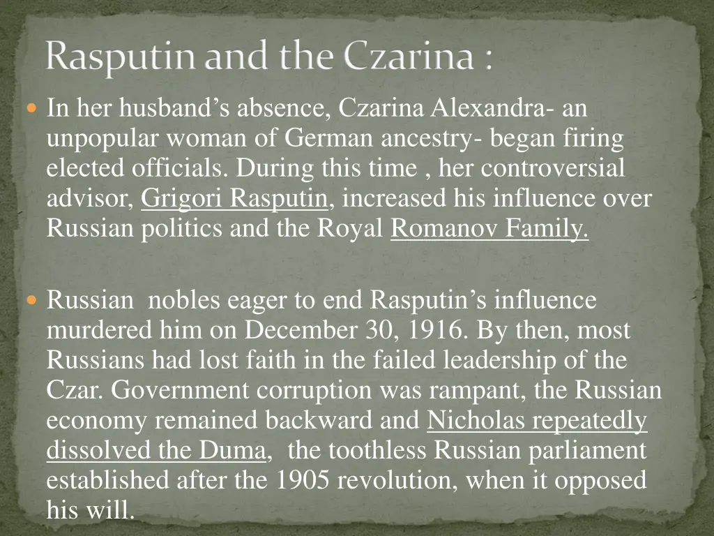 rasputin and the czarina