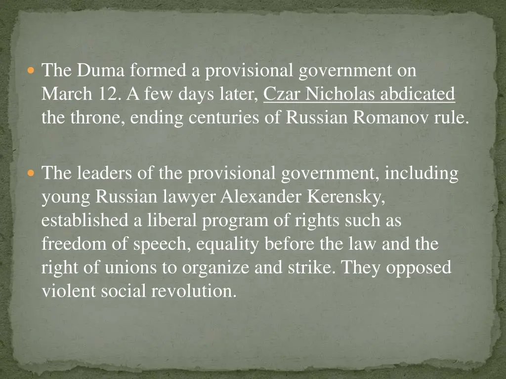 the duma formed a provisional government on march