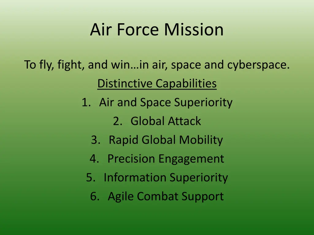 air force mission