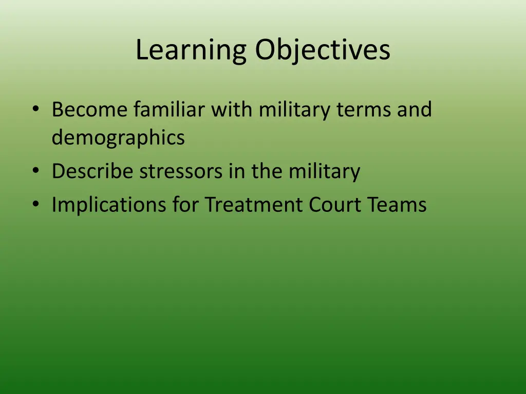 learning objectives