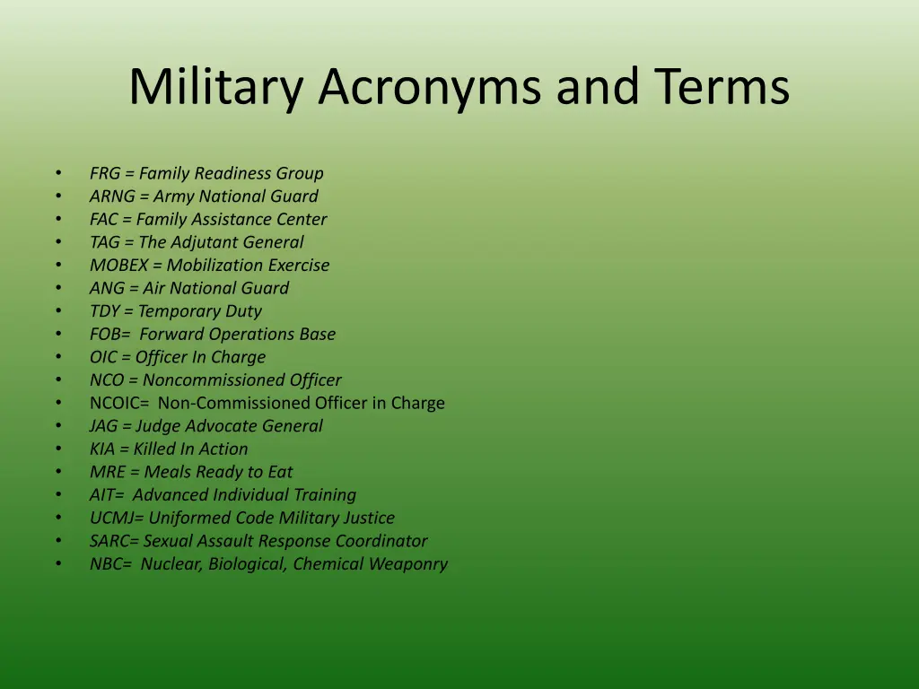 military acronyms and terms 1