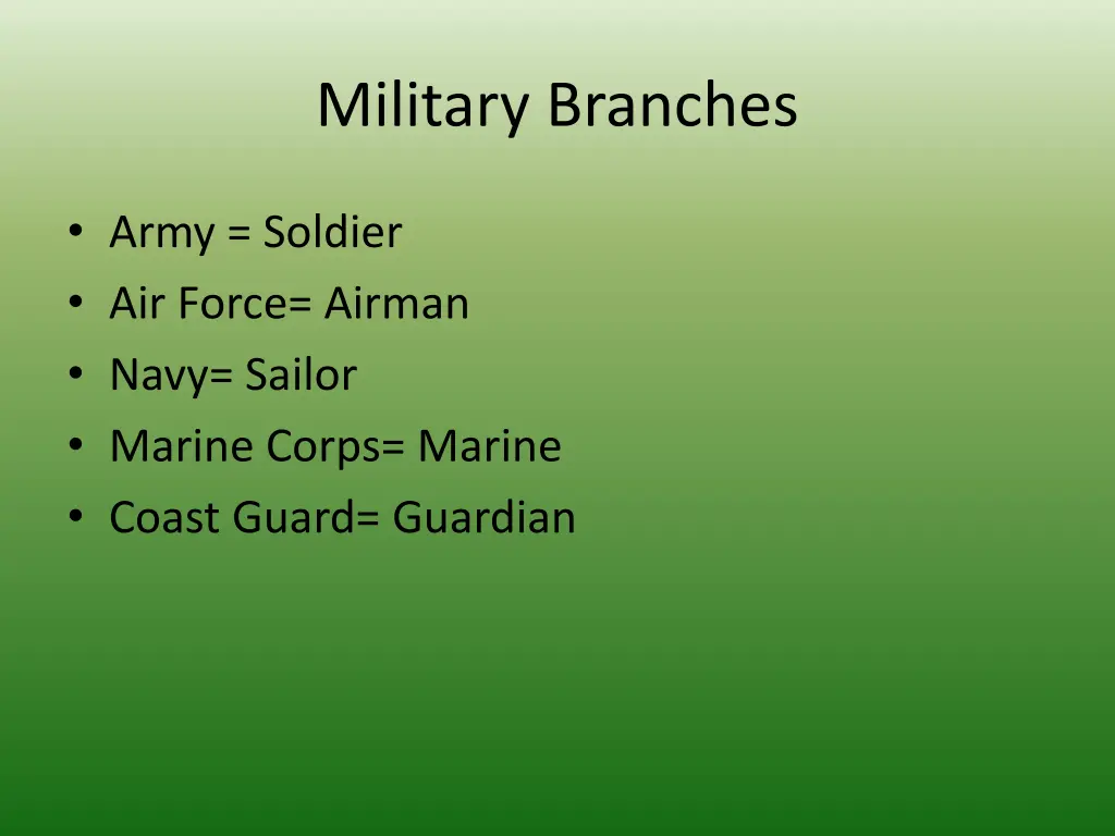 military branches