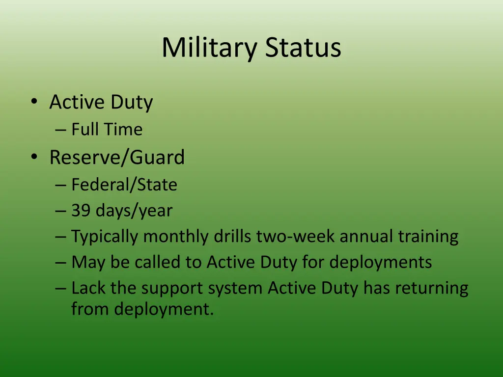 military status