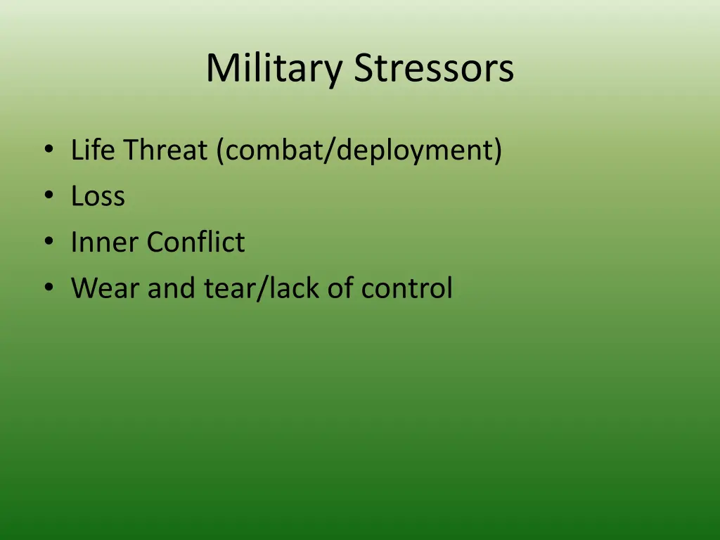 military stressors