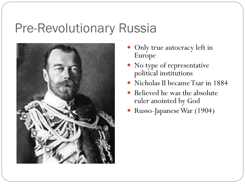 pre revolutionary russia