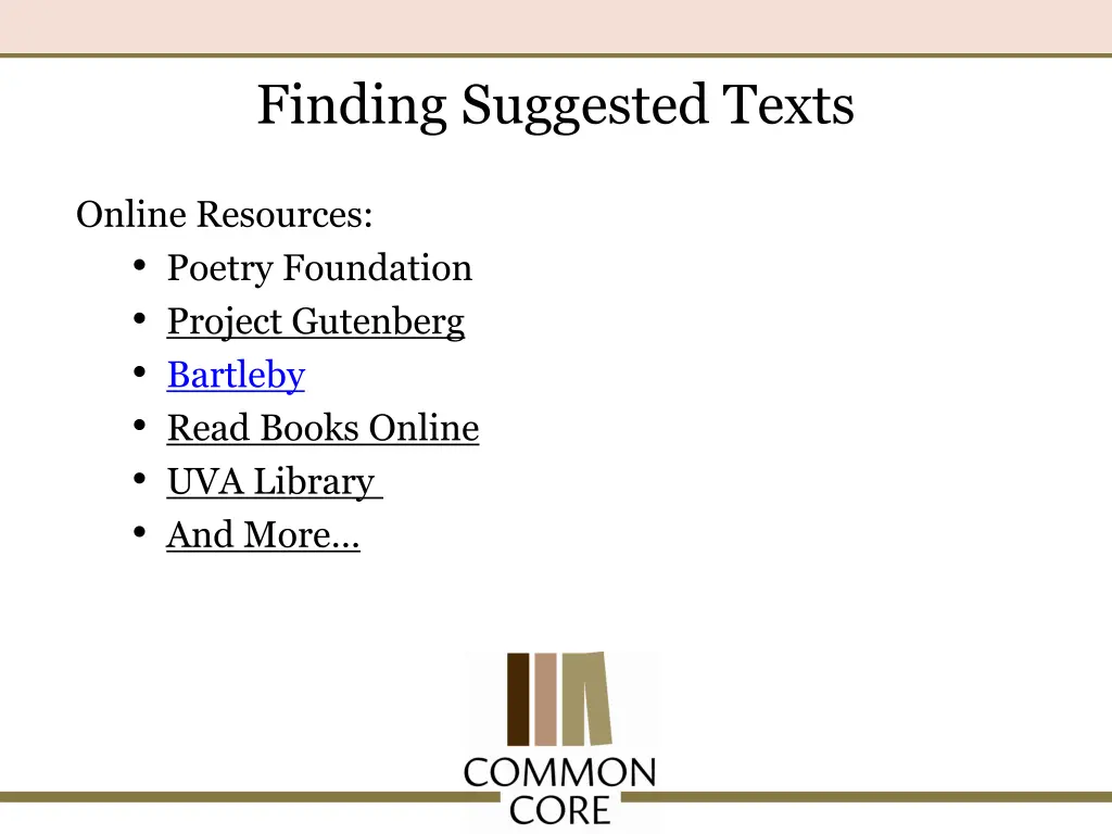 finding suggested texts